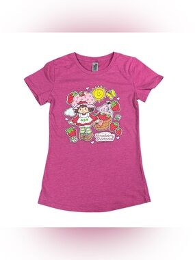 Strawberry Shortcake Graphic T-Shirt Youth Medium Pink Instant Message Licensed